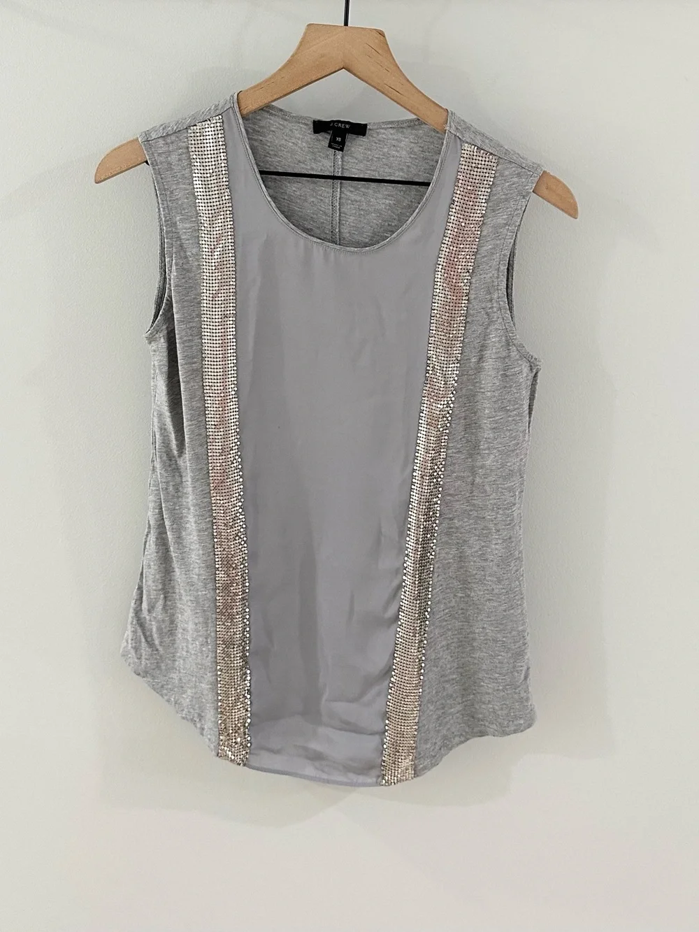 J. Crew Chainmail Stripe Tank // Gray // XS